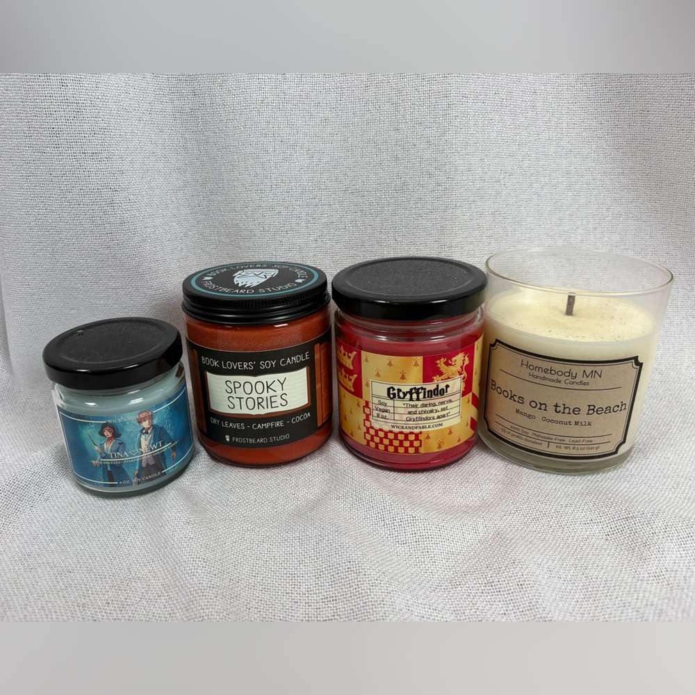 Frostbeard Studio book lovers' soy candle Lot of 4 New‎ Candles Harry Potter